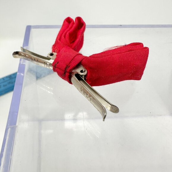 Vintage Royal Rust Resistant Clip On Bow Ties Corduroy Preppy Navy Blue Red Gray - Picture 13 of 13